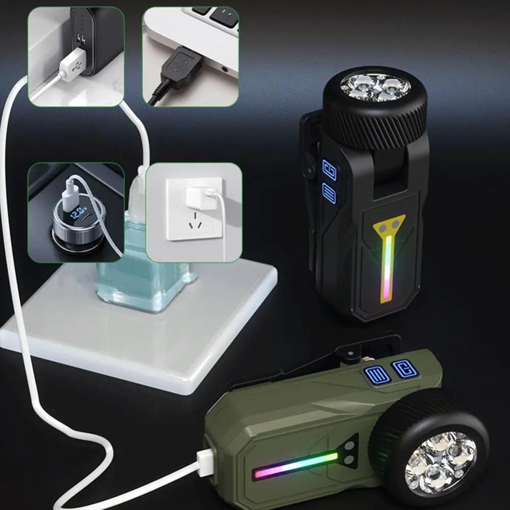 EDC Clip Flashlight Magnetic 90° Adjustable Lamp Head Gesture Sensing Work Light With UV Light Rechargeable Mini Pocket Lamp