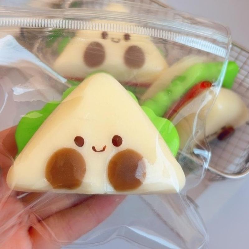 Squishy Sandwich Squeeze Stress Toy Cute Thick Toast Fast Rebound Decompression Toys Lovelys Soft Relax Triangular Bread Gift