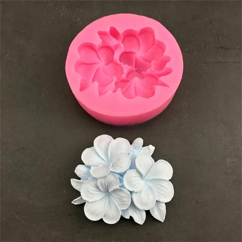 DIY Handmade Soap Gypsum Resin Molds 3D Gardenia Plumeria Flower Silicone Candle Mold Chocolate Cake Baking Tool Wedding Gifts