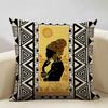 Geometric Cushion Cover Sofa Decorative Pillow Cover Home Living Room Ethnic Art Accessories 45x45cm Linen Double-sided Printing