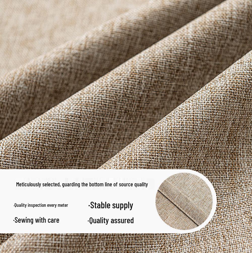Dual-Sided Full Blackout Imitation Linen Curtains