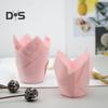50 pezzi di carta usa e getta a forma di fiore di tulipano per muffin, utensili da cucina per fodere per cupcake