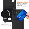 For Samsung Galaxy A07 5G/Galaxy A07 Case Liquid Silicone Card Holder Back Phone Cover with Lanyard