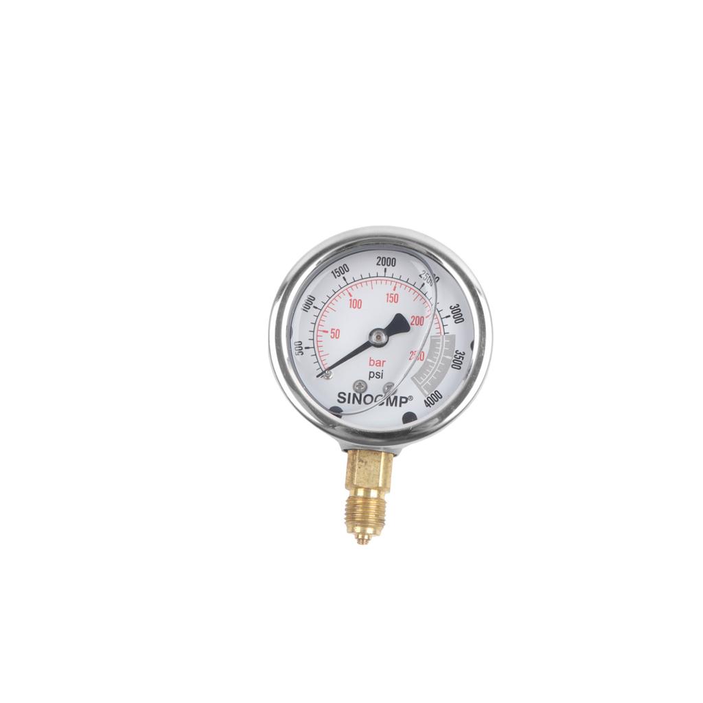 25Mpa/0-250Bar/0-4000PSI NPT1/4 Digital Display Pressure Gauge Yellow Oil Pressure Hydraulic Test Meter Pressure Instruments
