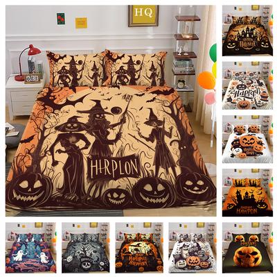 3D Halloween Home Bedding Set Terrorist Atmosphere Decoration Quilt Cover Pillowcase Set AU/DE/EU/US Full Size Soft Bedroom Decoration
