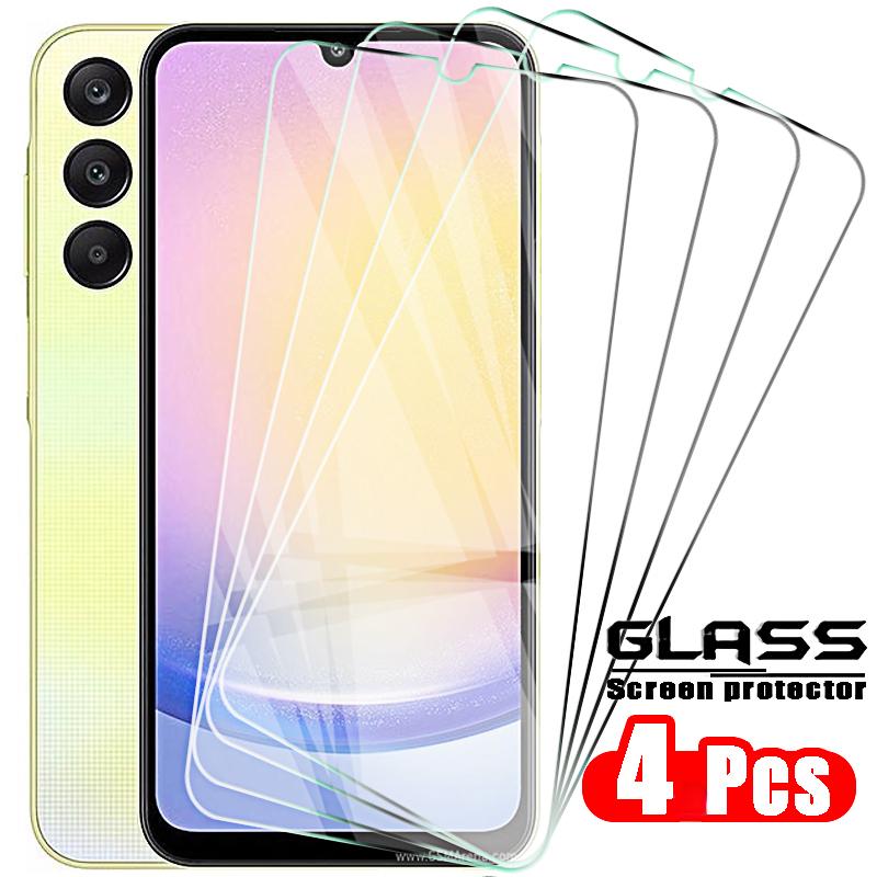 

4 шт. закаленное стекло для Samsung Galaxy A15 A25 4g A35 A55 5g A05 A05s Защитное стекло для экрана на A 15 25 35 55 пленка For Samsung A12 чистый