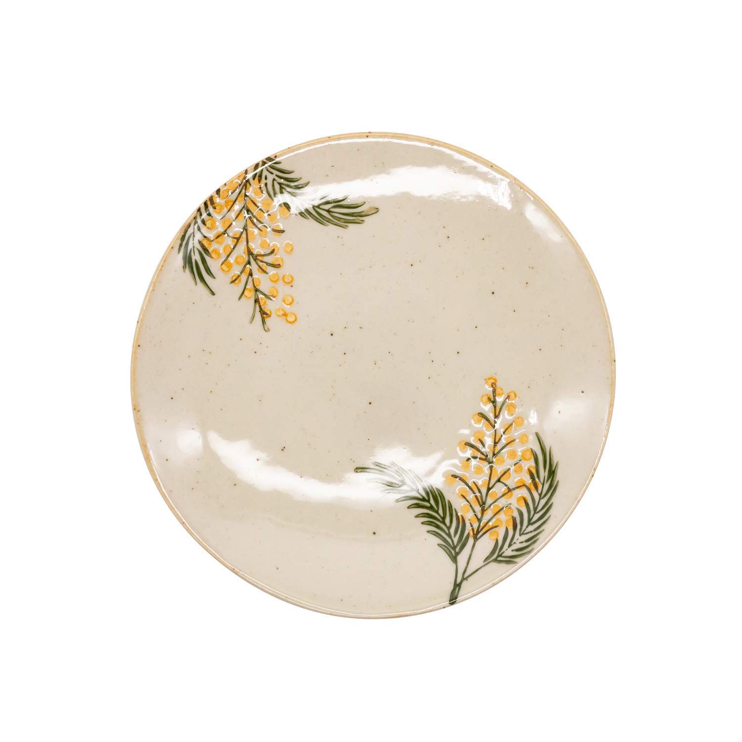 

Hasami Isayama Made in 477680 Ware, Seito, 4-inch Plate, 13cm, Mimosa, Japan, бежевый