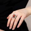 Ftcy Vintage Thai Copper Southern Red Ring For Women Ethnic Style Adjustable Finger Ring New Trend Fashion Retro Jewelry Gifts