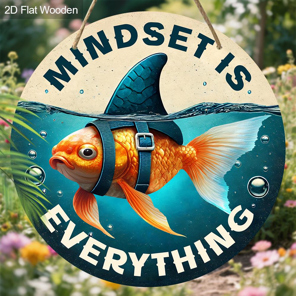 2D Flat Creative Wooden Sign with Breaking The Mindset - Unique Decorative Plaque for Outdoor, Indoor, Office Decor - Ideal Gift for Friend