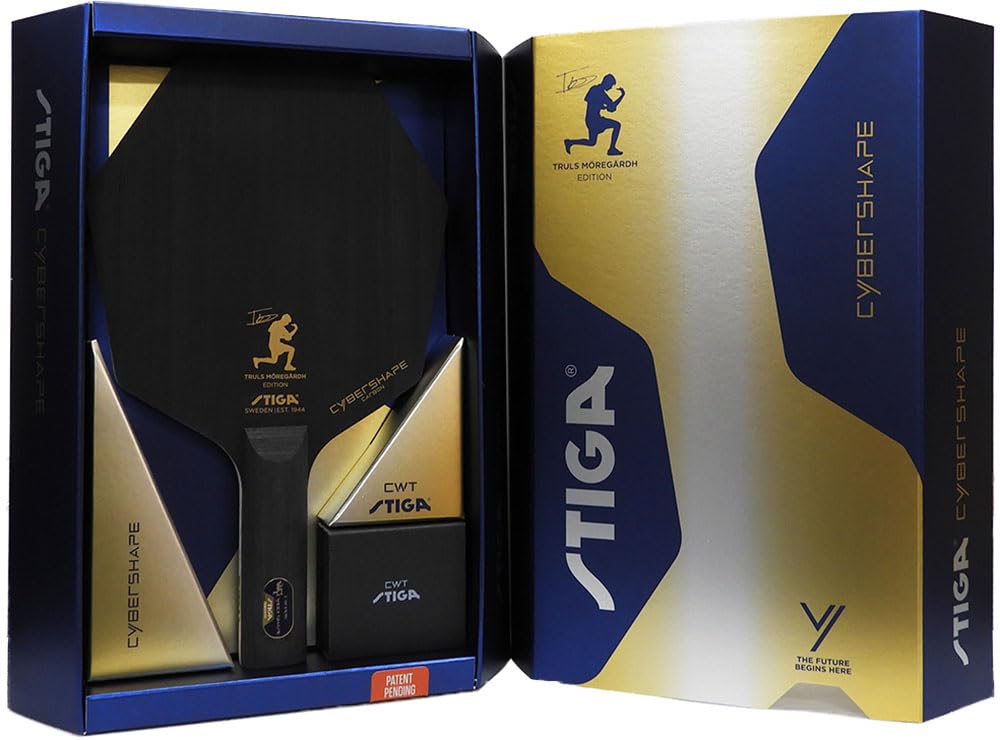 STIGA Table Tennis Hexagonal Racket Cyber Shape Carbon CWT Trulus Edition Shakehand Straight 1602-0203-37(STR)