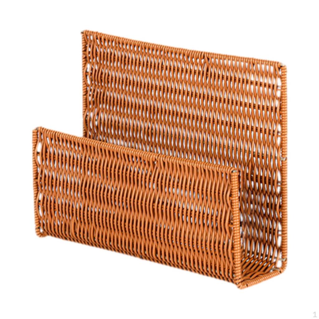 Bookend Desk Bookshelf Display Stand Book Shelf Decorative Woven Magazine Rack Organizer for Office