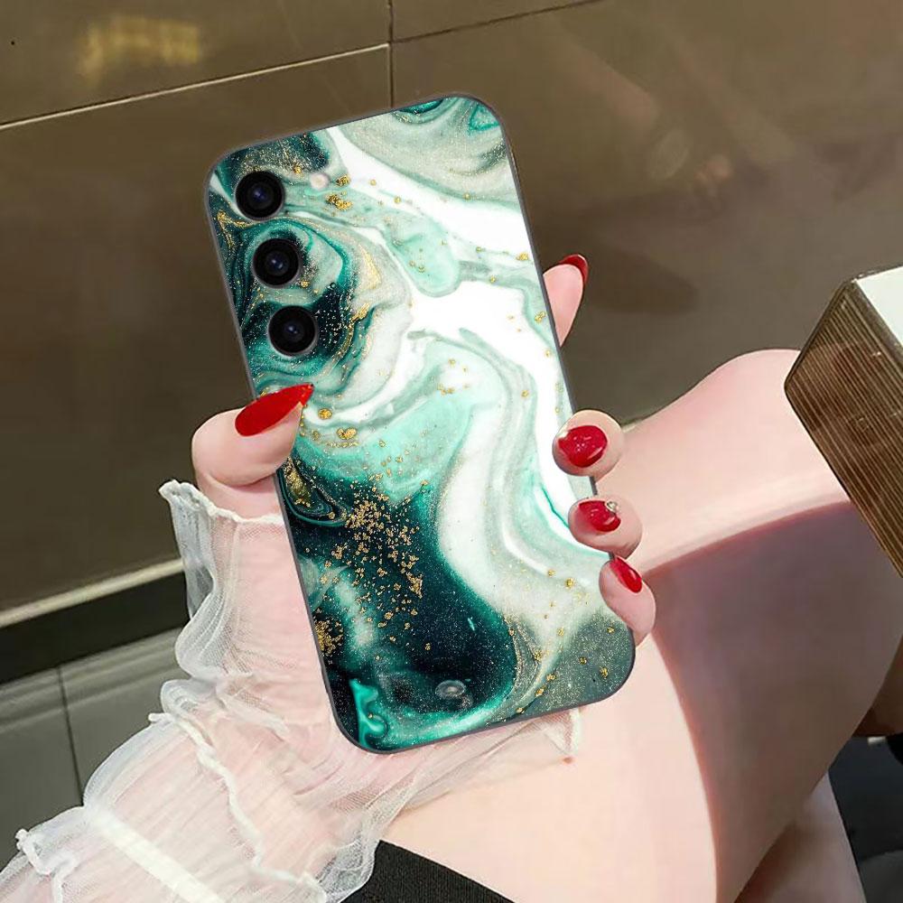 Watercolor Painting Marble Phone Case For Samsung Galaxy S26 S25 EDGE S24 S23 S22 S21 S20 FE S10 Ultra PLUS LITE DIY Case Cover