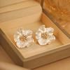 Camellia Shape Flower Earrings Creative Women's Elegant Earrings  Jewelry Accessories