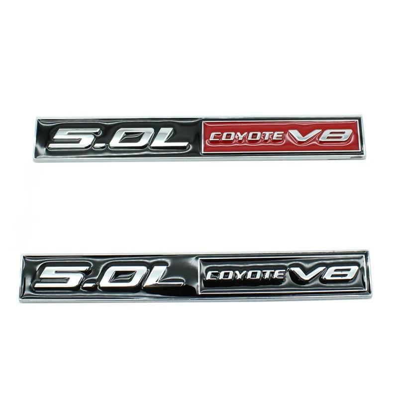 Car Styling Coyote 5.0L Coyote V8 3D Metal Car Badge Body Fender Rear Trunk Adhesive Emblem For F150 Mustang Shelby FX4