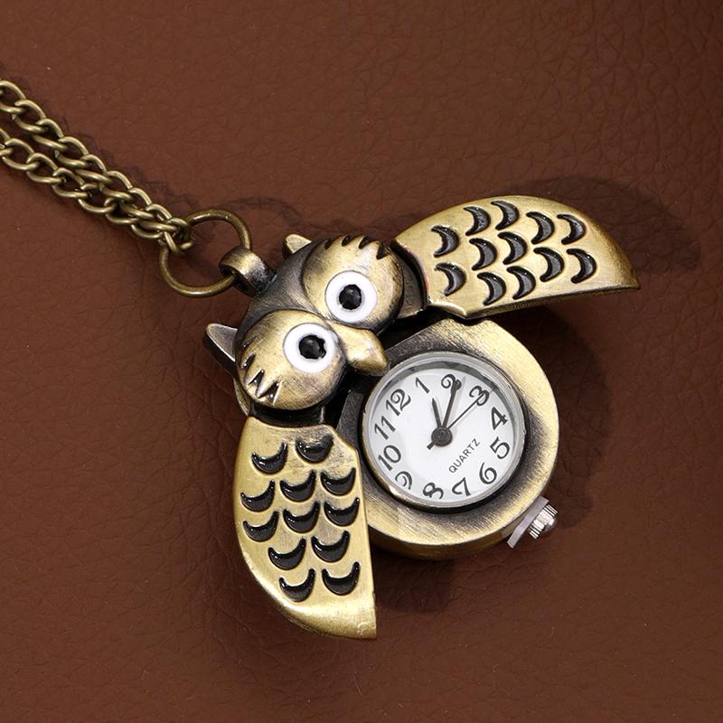 Luxury Fashion Owl Watch Case Design Copper Quartz Pocket Watch,ideal Choice for Gifts To Women and Men