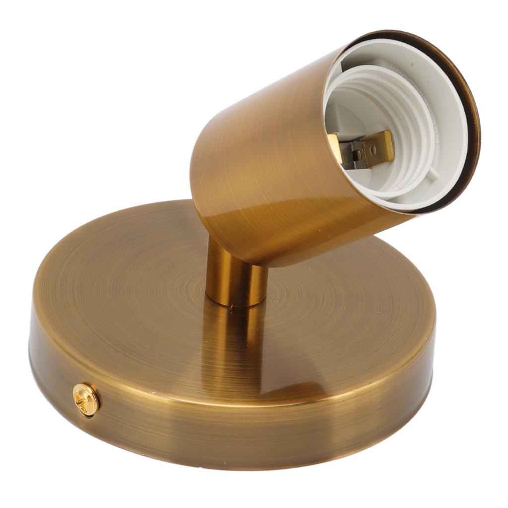 E27 E26 Wall Lamp Base 180 Degrees Up and Down Adjustable Iron Decoration Bulb Socket for Bedroom Living Room Gold