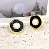 French Vintage Summer Women'S Earrings Premium Earrings Black Drop Glaze Light Luxury Stud Earrings Sterling Silver