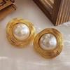 Chao Xiaobai S925 Silver Statement Pearl Earrings for Women - Bold, Fashionable, Versatile, Cool Style.