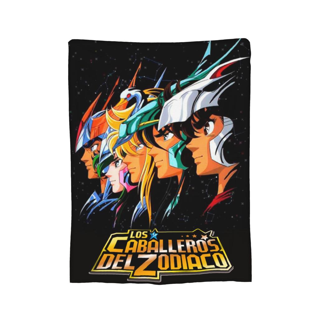 Knights Of The Zodiac Anime Fleece Throw Blanket Saints Seiyas Blankets for Bedding Office Super Warm Bed Rug,