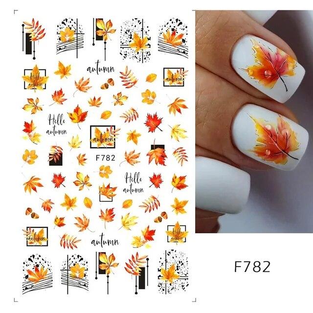 3D Nail Stickers Flowers Pink Purple Blossom Florals Leaves Decals Nail Art Adhesive Sliders Charms Manicure Decorations TRCA769
