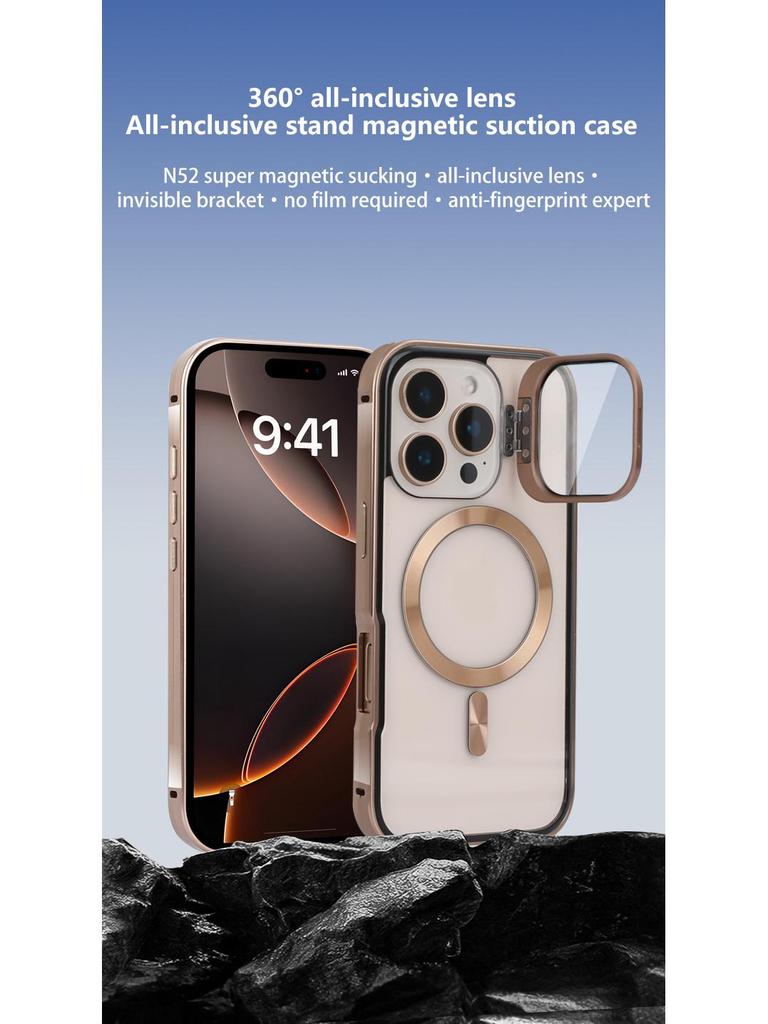 Apple iPhone 17 Pro Max Magnetische HD Magsafe Hülle mit Ständer für iPhone 16 Objektiv