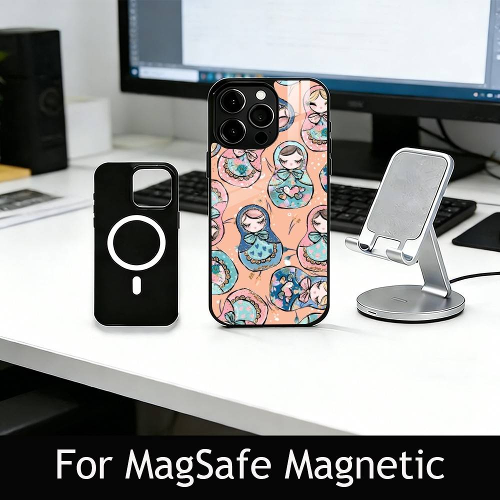 Adorable Russian Folk Art Doll Phone Case For iPhone17,16,15,14,13,12,11 Plus,Pro Magnetic For Magsafe Wireless Charging