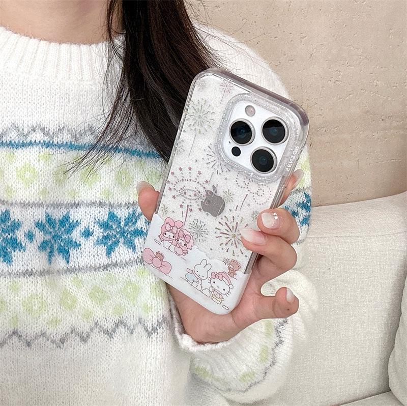 Sanrio Gilded Fireworks iPhone 17/16 Pro Max/15/14 Case for Women - Winter Snowfield Design