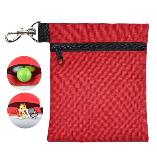 Golf Ball Carrier Bag with Lobster Buckle Portable Golf Tee Holder Zipper Golf Ball Waist Holding 7 Standard Golf