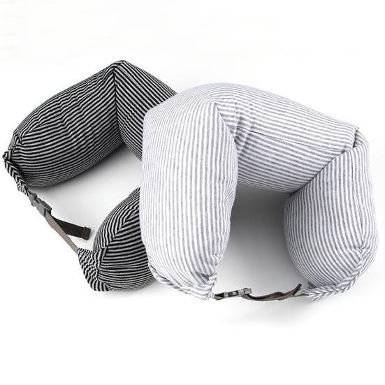 Pernă de călătorie pentru susținerea gâtului cu fermoar ascuns Pernă de călătorie în formă de U, super moale, respirabilă, reglabilă.