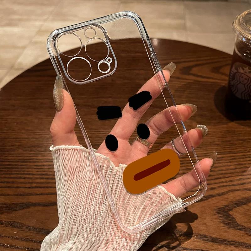 Funny Meme Face TPU Phone Case For IPhone 15 14 13 12 11 Pro Max X XR XS 8 7 Plus, Clear Shockproof Protective Cover