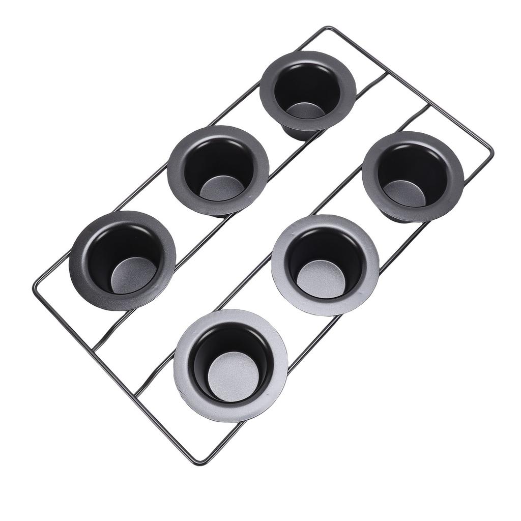 6 Cup Popover Pan for Baking Non Stick Sturdy Carbon Steel Bakeware Easy to Clean for Pudding Muffins Popovers