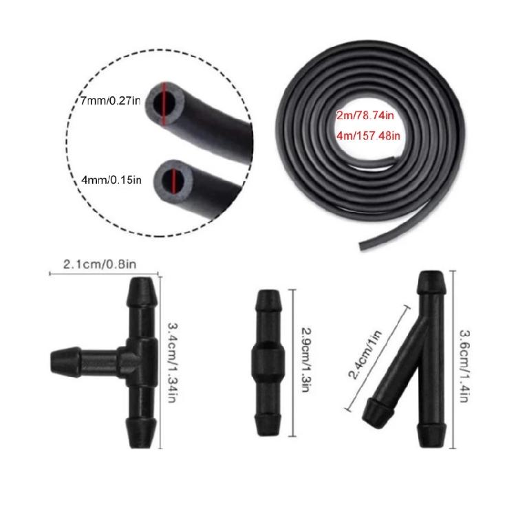 Automotive Windshield Washer Hose Kit with Connector Car Windshield Cleaning Designed for Optimal Sprays Performances