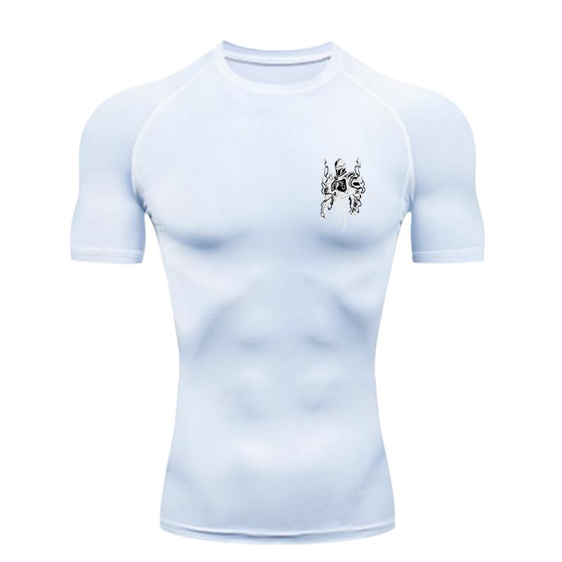 Knights Armor Design  Men's Sports T-shirt Training Fitness Compression Rashgard Tops Quick Dry Short Sleeve T-Shirt