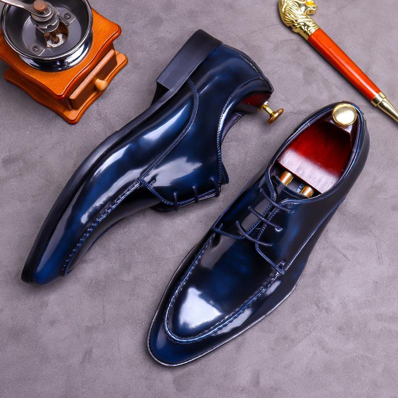 Luxury Patent Leather Men's Formal Shoes Comfortable Genuine Leather Men Dress Shoes Elegant Man Wedding Social Derby Shoes