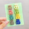 8pcs/set Black Colorful Geometric Plastic Small Hair Claws For Sweet Girls Mini Hair Clips Hairpin Kids Lovely Hair Accessories
