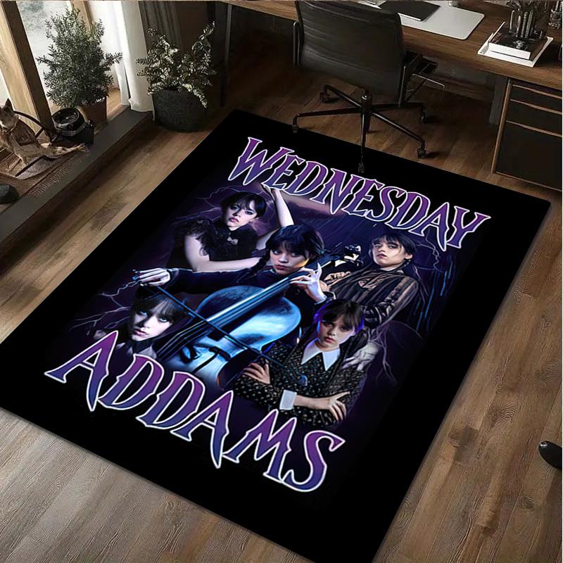 

1Pc Wednesday Print Rug - home decoration Carpet For Living Room Bedroom Flooring Computer Chair Area Rug 40x60cm( 15x23in )