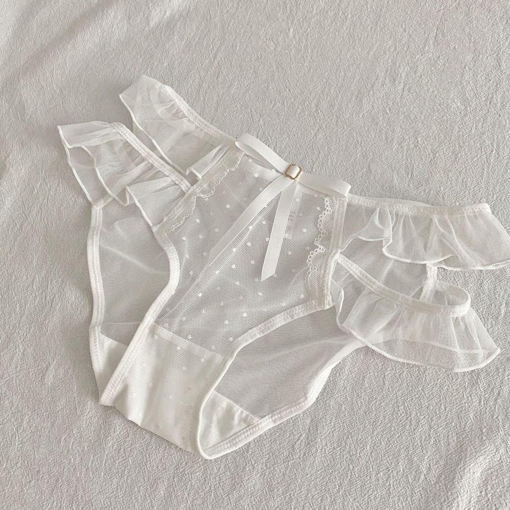 A029 Japonské síťované kalhotky s nízkým pasem a mašličkou