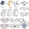 Original 925 Silver Shine Zircon Wedding Ring Simple Ring for Women Love Fashion Stackable Rings Popular Anniversary Jewelry