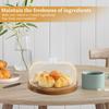 Wooden Cake Stand Round Wood Cake Plate with Acrylic Lids Decorative Cake Holder Multi-functional Dessert  Platter for Birthdays