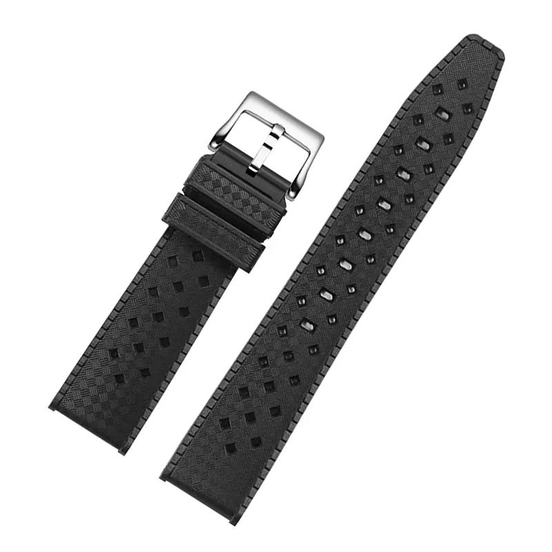 Silicone Watch Band 20mm Soft Rubber Strap Breathable Bracelet For Blancpain Belt Fifty Fathoms 5008B Accessories