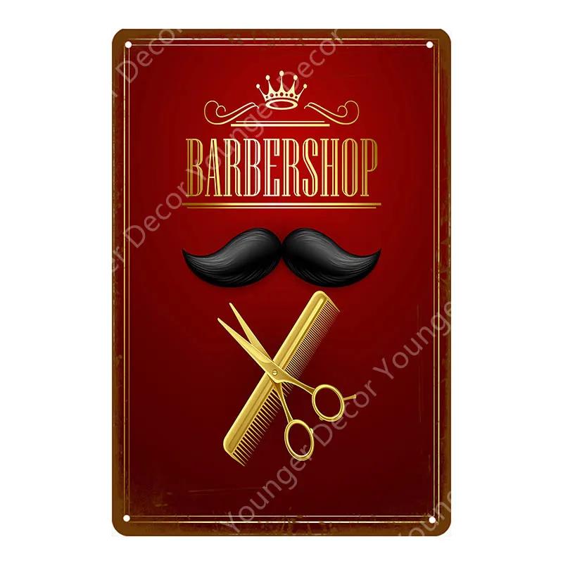 

Винтажные жестяные вывески для парикмахерской, татуировка прическа , металлическая плакат-табличка, украшение для кафе, бара, общежития, табличка, домашний декор для стен YJ072 20x30cm