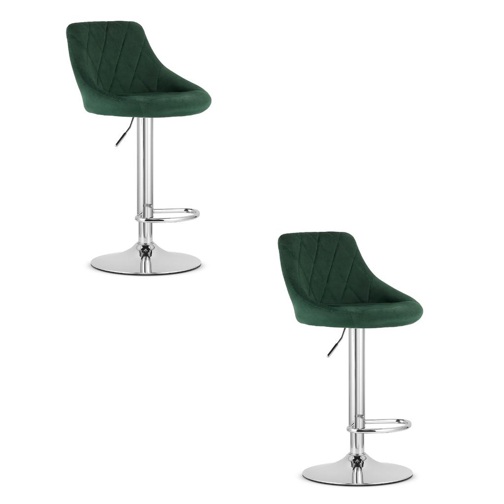 Kast Stool - Velvet Green / Chrome Base X 2