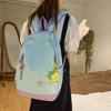 Simple Color Blocked Letter Print Student Casual Backpack For School Use