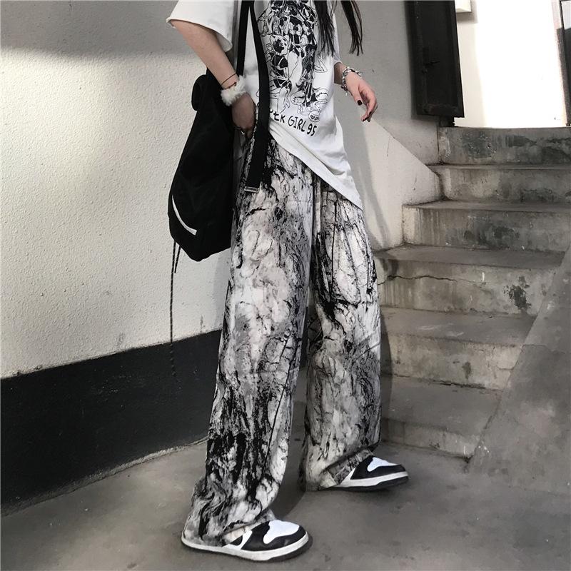 Ice Silk Thin Bloomers for Women In Spring and Summer Plus Size Casual Beach Flower Pants