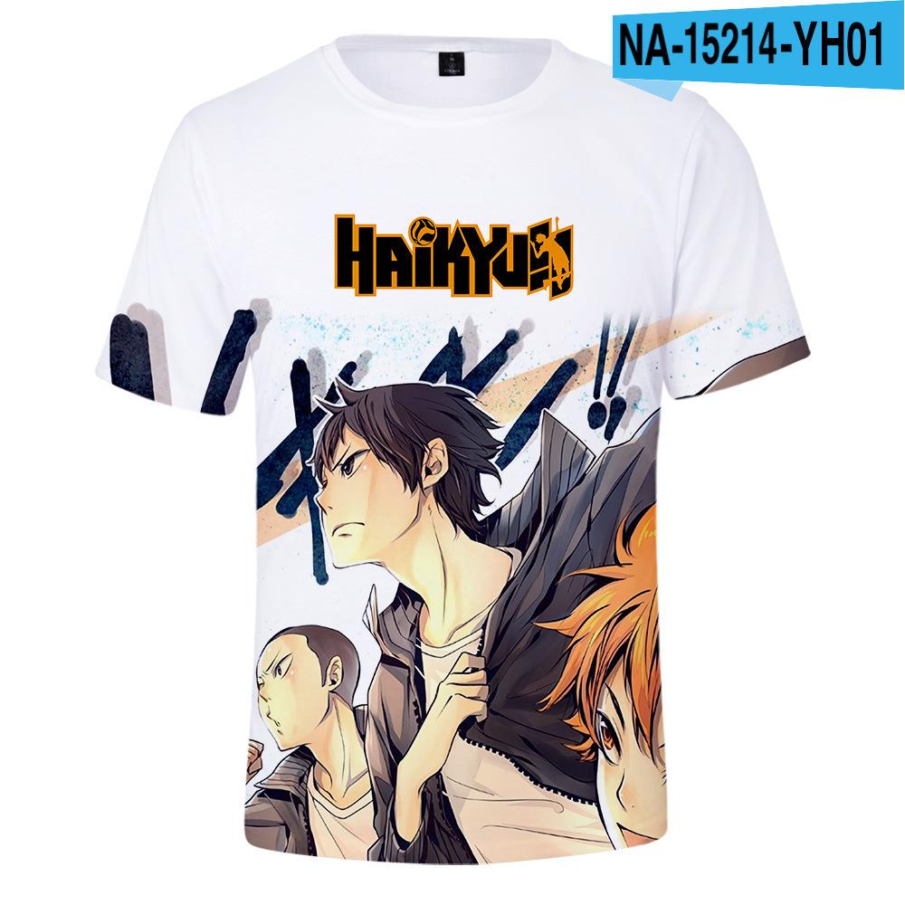 Summer Round Neck 3D Anime Print Top Fashionable Casual Short Sleeved Men's T-shirts