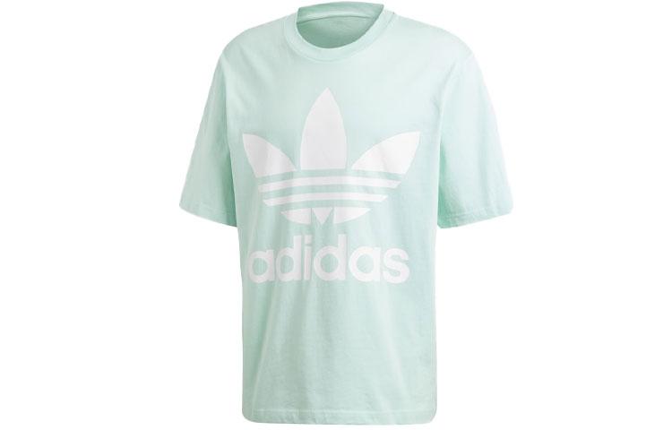 Adidas Originals T Shirts Men s Mint Green Crew Neck Moderate Straight Fit DH5839 L