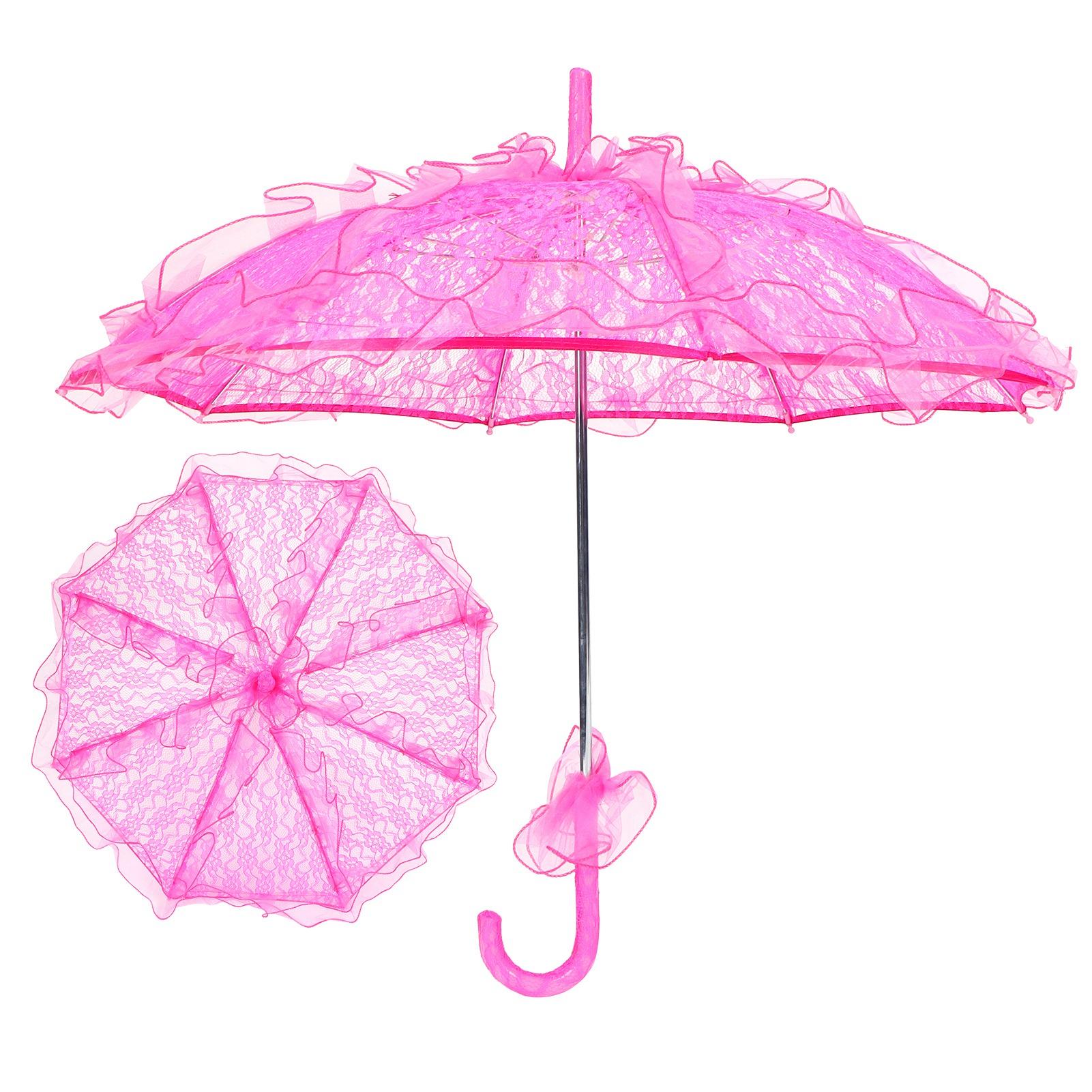 

Свадебный зонтик для невесты, уникальный складной зонтик из кружевной ткани, зонтик, реквизит для выступлений Rose Red