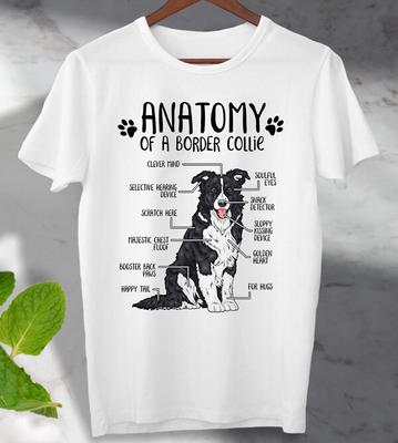 Anatomie Van Border Collie T-shirt Hondenliefhebber Unisex Heren Dames Top