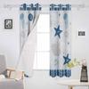 Ozean Gestreifter Seestern Qualle Koralle Schneckenmuschel Blau Verdunkelungsvorhänge Für Wohnzimmer Schlafzimmer Fensterdekoration Vorhänge Heimdeko