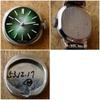 [USED] Seiko antique hand-wound wristwatch in excellent working condition, gold-plated, green, and silver.